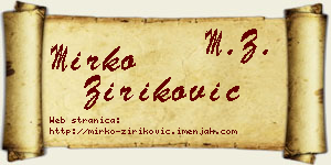 Mirko Ziriković vizit kartica